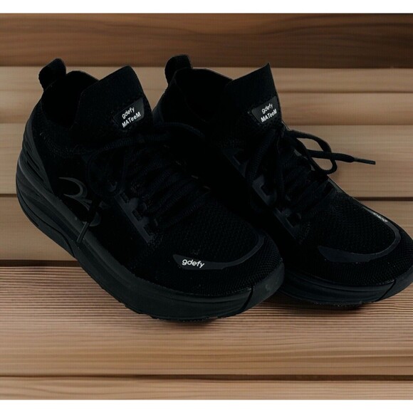 Gravity Defyer GDefy MATeem Athletic Walking Sneaker All Black Men 7 Nice - Picture 2 of 9